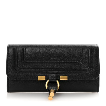 CHLOE Calfskin Marcie Continental Flap Wallet Black