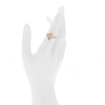 TIFFANY 18K Rose Gold Diamond Fleur de Lis Ring 53 6.5