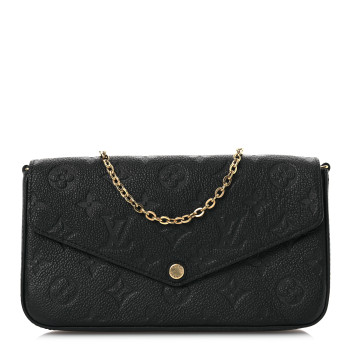 LOUIS VUITTON Empreinte Pochette Felicie Chain Wallet Black
