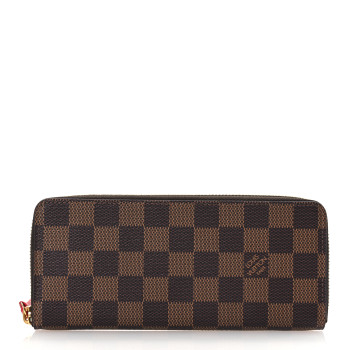 LOUIS VUITTON Damier Ebene Clemence Wallet Cherry