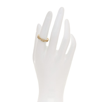 DAVID YURMAN 18K Yellow Gold Diamond 4.5mm Stax Single Row Chain Link Ring 53 6.5