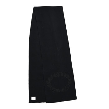 BURBERRY Cashmere Large Crest Embroidered Scarf Black