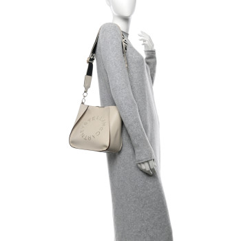 STELLA MCCARTNEY Eco Alter Nappa Perforated Logo Mini Crossbody White