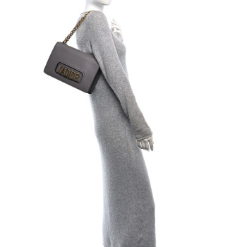 CHRISTIAN DIOR Calfskin Medium J'Adior Chain Flap Bag Iron Grey