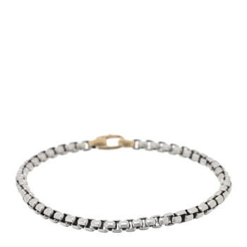 DAVID YURMAN Sterling Silver 14K Yellow Gold 4mm Box Chain Bracelet