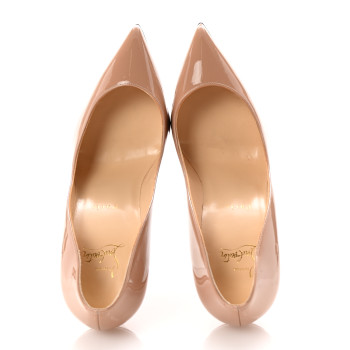 CHRISTIAN LOUBOUTIN Patent Pigalle Follies 100 Pumps 40.5 Nude