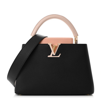 LOUIS VUITTON Taurillon Capucines MM Black Rose Trianon Pink Coquille Beige