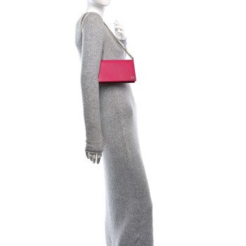 GUCCI Textured Calfskin Medium Betty Chain Wallet Blossom