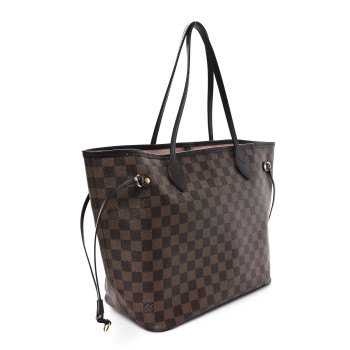 LOUIS VUITTON Damier Ebene Neo Neverfull MM Rose Ballerine