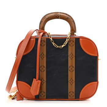 LOUIS VUITTON Calfskin Reverse Monogram Valisette PM Navy Caramel