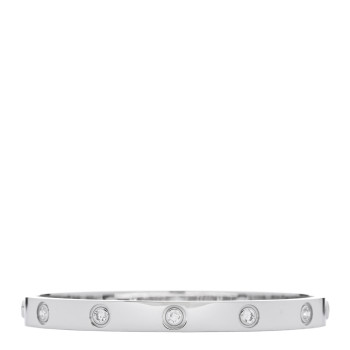 CARTIER 18K White Gold 10 Diamond LOVE Bracelet 17
