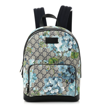 GUCCI GG Supreme Monogram Blooms Small Day Backpack Blue