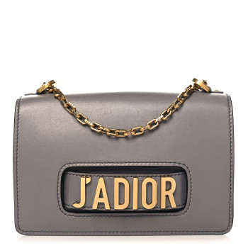 CHRISTIAN DIOR Calfskin Medium J'Adior Chain Flap Bag Iron Grey