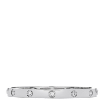 CARTIER 18K White Gold 10 Diamond LOVE Bracelet 17