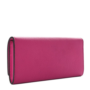 FENDI Cuoio Romano Vitello Grace Selleria Peekaboo Continental Wallet Geranio