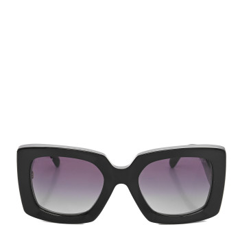 CHANEL Acetate Rectangle Sunglasses 5435 Black