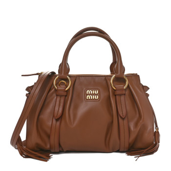MIU MIU Nappa Joie Shoulder Bag Cognac