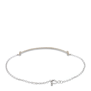 TIFFANY 18K White Gold Yellow Sapphire T Smile Bracelet