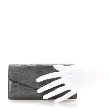 LOUIS VUITTON Epi Sarah Wallet NM Anthracite Nacre