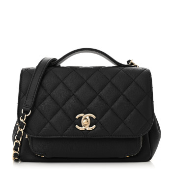CHANEL Caviar Quilted Medium Business Affinity Flap Black