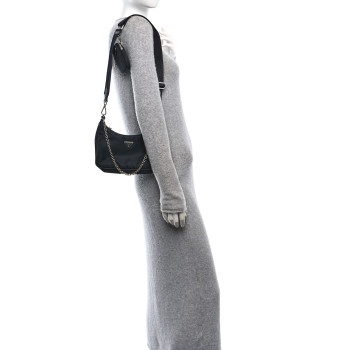 PRADA Nylon Re-Edition 2005 Shoulder Bag Black