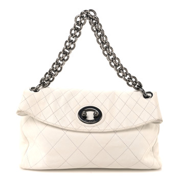 CHANEL Lambskin Quilted New Lock Flap White