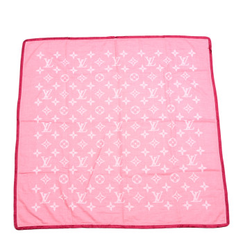 LOUIS VUITTON Cotton Monogram Shawl Pink