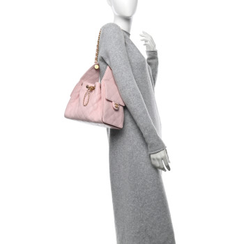 CHANEL Caviar Quilted Small Chanel 25 Handbag Light Pink