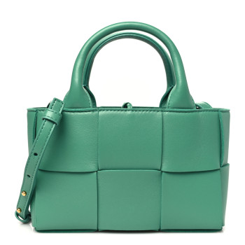 BOTTEGA VENETA Grained Calfskin Maxi Intrecciato Mini Arco Tote Green