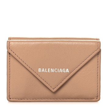 BALENCIAGA Smooth Calfskin Mini Papier Wallet Rose Des Sables