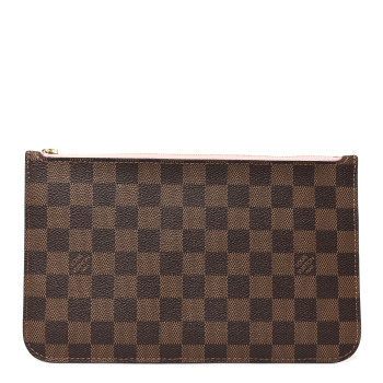 LOUIS VUITTON Damier Ebene Neverfull MM GM Pochette Rose Ballerine