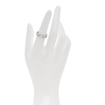 CARTIER 18K White Gold 8 Diamond 4mm Wedding Band LOVE Ring 52 6