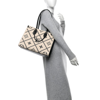 LOUIS VUITTON Empreinte Monogram Giant Broderies Onthego MM Cream Black