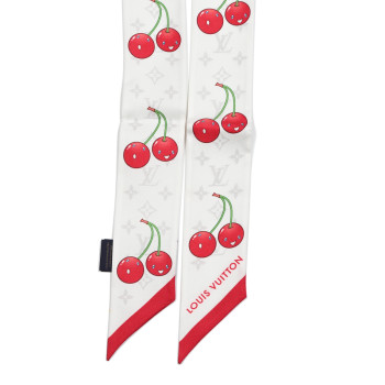 LOUIS VUITTON LV X TM Silk Monogram Cerises Bandeau White