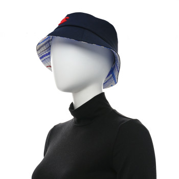 CHANEL Canvas CC Bucket Hat M Navy