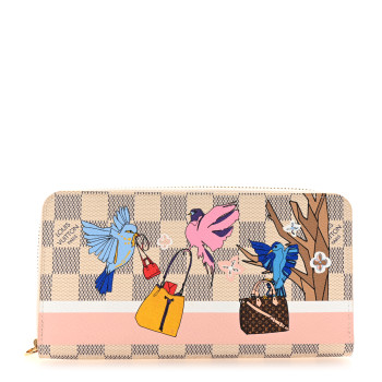 LOUIS VUITTON Damier Azur 2018 Christmas Animation Zippy Wallet