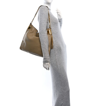 GUCCI Lambskin 1970 Large Shoulder Bag Beige