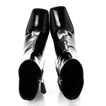 PRADA Vernice Square Ankle Boots 35 Black