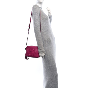 GUCCI Cellarius Calfskin Small Soho Disco Bag Bright Bouganville