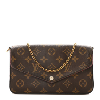 LOUIS VUITTON Monogram Pochette Felicie Chain Wallet Fuchsia