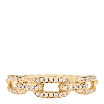 DAVID YURMAN 18K Yellow Gold Diamond 4.5mm Stax Single Row Chain Link Ring 53 6.5