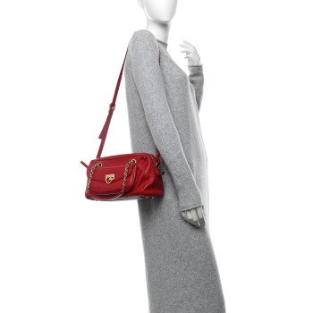 SALVATORE FERRAGAMO Calfskin Gancini Shoulder Bag Red