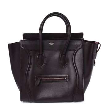CELINE Smooth Calfskin Mini Luggage Burgundy