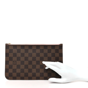 LOUIS VUITTON Damier Ebene Neverfull MM GM Pochette Rose Ballerine