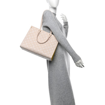 LOUIS VUITTON Empreinte Monogram Spring In The City Onthego MM Beige Pink Yellow