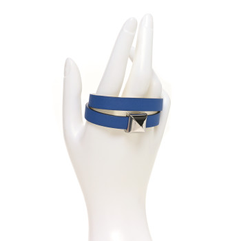 HERMES Swift Medor Infini Double Tour Bracelet T1 Bleu Brighton Blanc