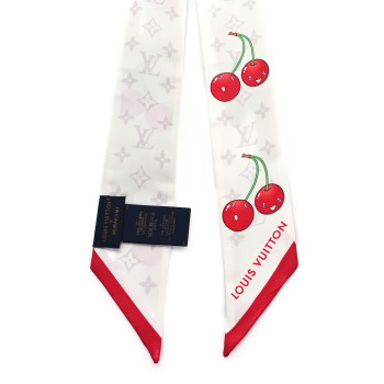 LOUIS VUITTON LV X TM Silk Monogram Cerises Bandeau White