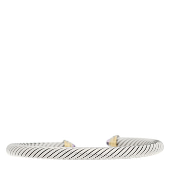 DAVID YURMAN Sterling Silver 14K Yellow Gold Amethyst 5mm Cable Classics Petite Color Bracelet