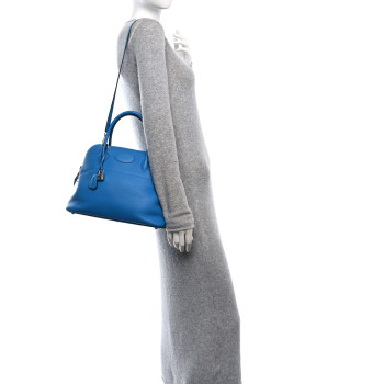 HERMES Taurillon Clemence Bolide 31 Bleu Zanzibar