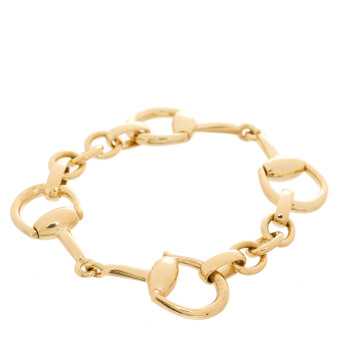 GUCCI 18K Yellow Gold Horsebit Bracelet